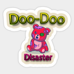 Doo-Doo Dool Bear Zombie Halloween Furry Friends  Animal-Inspired Halloween Prints Sticker